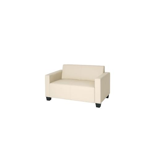 2er Sofa Couch Lyon Loungesofa Kunstleder ~ creme