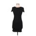 Zara TRF Casual Dress - Bodycon Crew Neck Short sleeves: Black Print Dresses - Women's Size Medium