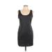 Sparkle & Fade Casual Dress - Sheath Scoop Neck Sleeveless: Gray Solid Dresses - Women's Size Large