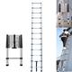 Telescoping Ladder 3.8M Multi-Function Ladders 8 Steps Folding Expandable Collapsible Easy to Carry Tall for DIY Builders Outdoor Indoor 330lb Load Capacity