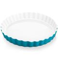 LOVECASA Porcelain Pie Pan 10 Inch Reusable Pie Plate, Non-Stick Pie Dish, Round Quiche Baking Dish with Ruffled Edge for Pies | Dinner, Microwave, Dishwasher, and Oven Safe (Blue)