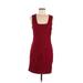 Vince Camuto Casual Dress - Mini Square Sleeveless: Red Print Dresses - Women's Size 8