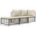 Gecheer 3 Piece Patio Set with Cushions Anthracite Poly Rattan