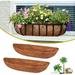 Bilot 2-Pack nut Liners for Planters 24 inch Half-Moon Shape Window Box Liners nut Planter Liners Replacement Trough Liners for Planters Flower Baskets (24 inch)