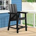 SANLUCE Plastic Adirondack Chair Patio Chair with Big Armrests Fire Pit Chair Weather Resistant Outdoor Bar Stool Black