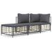 Gecheer 3 Piece Patio Set with Cushions Anthracite Poly Rattan