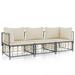 Gecheer 3 Piece Patio Set with Cushions Anthracite Poly Rattan