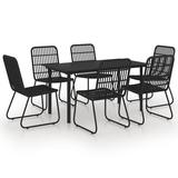 vidaXL Patio Dining Set Seat Black/Oak and Black 3/5/7/9 Piece Multi Sizes
