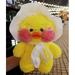 Cafe Duck 30cm Little Yellow Duck Cute Pillow Plush Toy Stuffed Doll Wearing Glasses and Clothes Cartoon Cute Toy