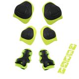 3 in 1 Green Safety Pads Set for Kids 3-8 Years Old 6 Pcs Bike Protective Gear with Knee Pads Elbow Pads Wrist Guards Included for Skating Cycling Bike Skiing Scooter Outdoor Activities