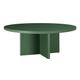 Table basse ronde , plateau résistant MDF 3cm cèdre vert 100cm