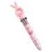 Hesroicy Cute Bunny Ballpoint Pen Set - 10-colored Cartoon Topper Replaceable Colorful Refill Multi-use Smooth Writing Press Type Rollerball Pen Student Stationery Writing Pen Office Supplies