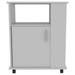 Rolling Kitchen Island Cart with 1-Cabinet 1-Shelf and 3-Side Shelves