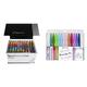 KARIN Mega Box PLUS - 72 Farben + 3 Blender, Brushmarker PRO & Pentel SES15C-12 Brush Sign Pen, Faserschreiber, pinselähnliche Spitze, 12 Stück, farblich sortiert
