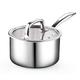 Cook N Home 2680 Tri-Ply Clad Stainless Steel Sauce Pan with Lid, Silver