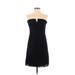 Donna Morgan Cocktail Dress - A-Line Strapless Strapless: Black Print Dresses - Women's Size 8