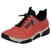 Slip-On Sneaker RIEKER, Damen, Gr. 42, rot (rot, schwarz), Lederimitat, Textil, sportlich, Schuhe, Schlupfschuh, Halbschuh, Freizeitsneaker, Gummizug, Schnellverschluss