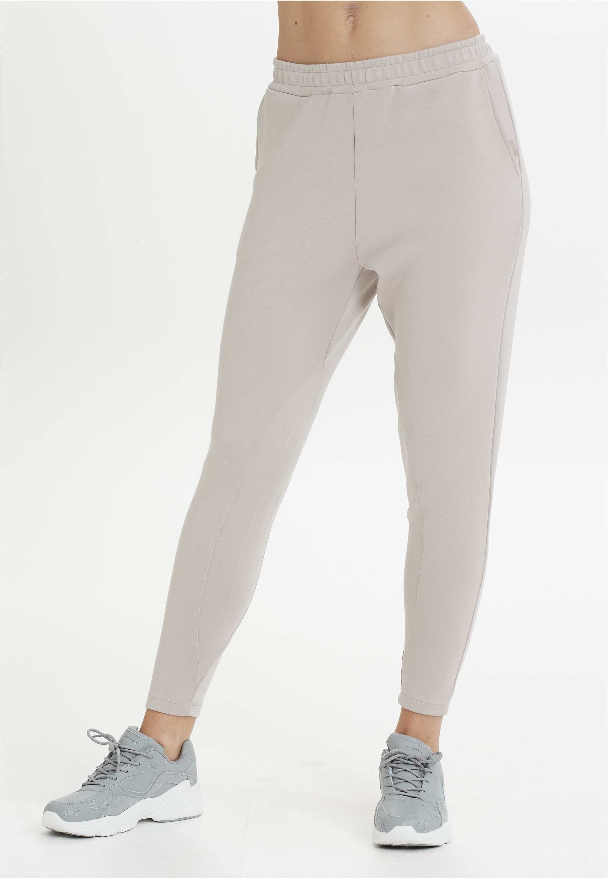 Sweathose ATHLECIA "Aoma", Damen, Gr. 44, EURO-Größen, beige, 51% Polyester, 44% Modal, 5% Elasthan, unifarben, Hosen Sweathose, mit atmungsaktiver Eigenschaft