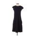 Casual Dress - Midi: Black Solid Dresses - Women's Size 1