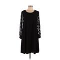 Nina Leonard Casual Dress: Black Graphic Dresses - Women's Size Medium