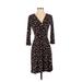 Hail3y V Neck 3/4 sleeves:23 Casual Dress V Neck 3/4 sleeves: Black Floral Dresses - Women's Size Small