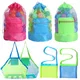 Sac de plage portable de grande capacité sac de natation en filet pliable pour enfants paniers de