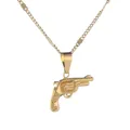 Collier pendentif pistolet Revolver couleur or bijoux tendance et mignon petite chaîne Hip Hop