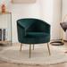 Velvet Accent Armchair Tub Barrel Arm Chair with Gold Metal Legs, Single Sofa Side Chair Club Sofa for Living Room