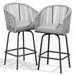 44.2" Patio Woven Swivel Bar Stools Set of 4 Bar Chair - 21.7"L x 19.7"W x 44.1"H