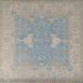 Blue Oushak Oriental Square Area Rug Handmade Wool Carpet - 8'2"x 7'10"