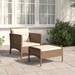vidaXL Patio Furniture Set 2 Piece Outdoor Chair with Cushions Poly Rattan - 21.7" x 26.8" x 27.2"