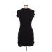 Stella Luce Casual Dress - Bodycon Crew Neck Short sleeves: Black Print Dresses - Women's Size Medium
