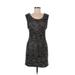 BCBGMAXAZRIA Casual Dress - Mini: Black Tweed Dresses - Women's Size Medium