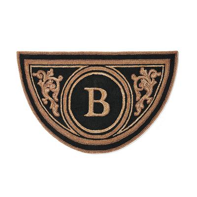 Wingate Monogrammed Half-Round Door Mat - Black, 36" x 72", F - Frontgate