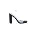 Miss Lola Sandals: Slide Chunky Heel Cocktail Party Black Shoes - Women's Size 9 - Open Toe