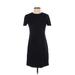 Theory Casual Dress - Shift Crew Neck Short sleeves: Black Solid Dresses - Women's Size 2