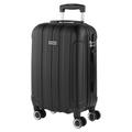 ITACA - Rigid Cabin Suitcase Travel Small Suitcase with Wheels - ABS Hand Luggage Case with Telescopic Handle - Lightweight Suitcase Combination Lock - Cabin Luggage in 55cm Size, Black