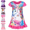 Jurebecia-Robe de Nuit pour Fille Pyjama à Manches sulf Vêtements pour Enfants