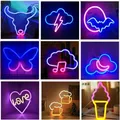 Panneau Lumineux Néon LED Cloud Mounbat Vache Coupe de Bière JELogo Décoration Murale pour