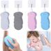 4Pcs Ultra Soft Bath Body Shower Sponge Resuable Exfoliator Dead Skin Remover Super Soft Exfoliating Bath Sponge with 4 Sticky Hooks for Pregnant Women Adult and Children (Pink Blue Gray White)