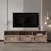 Modern farmhouse TV stand with 3 open storage space entertainment center with 3 drawers wooden TV cabinet