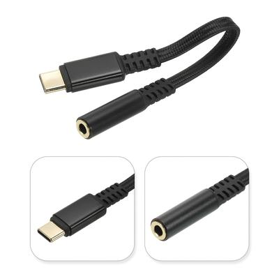 USB Type C to 3.5mm Headphone Jack Adapter USB C to Aux Audio Cord 6"