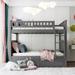 Full Over Full Bunk Bed with Trundle, Detachable Pine Wood Bunk Beds with Ladder & Length Guardrail, for Kids Teens Adults