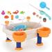 Kids Baby Water Fishing Table Toys for Toddlers Mini Fishing Table Yard Fishing Game with Plastic Poles Sets for Kitsï¼ˆNoteï¼šBlue and Yellow Are Shipping Randomï¼‰