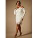 Plus Size Women's Bridal by ELOQUII Floral Mini Dress in Off White (Size 24)