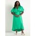 Plus Size Women's Kimono Sleeve Maxi Dress by ELOQUII in Bright Green (Size 14)