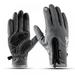 Magazine Unisex Touch Screen Cycling Gloves Winter Cold Weather Waterproof Thickness Warm Fleece Inner Zippered Adjustable Full Finger Gloves