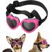 Small Dog Sunglasses UV Protection Goggles Eye Wear Protection with Adjustable Strap Doggy Heart Shape Anti-Fog Sunglasses for Pet Dogs Windproof Glasses Pink