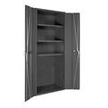 Durham 14 Gauge Bi Fold Door Style Lockable Shelf Cabinet with 3 Adjustable Shelves Gray - 36 in.
