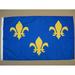 Fleur De Lis Flag Blue with Three Gold Fleurs Nyl-Glo-3 ft. X 5 ft.